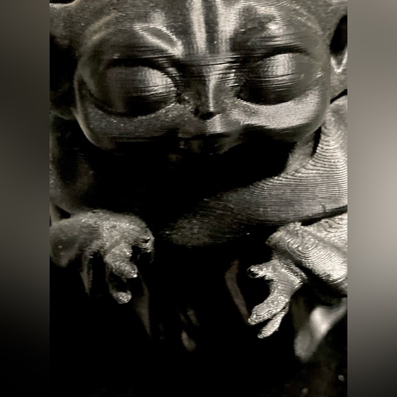 Black 3D Printed Grogu Baby Yoda Statue Unpainted The Mandalorian - Picture 7 of 16